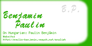 benjamin paulin business card