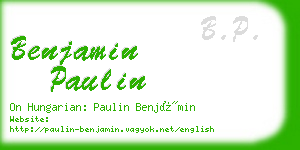 benjamin paulin business card